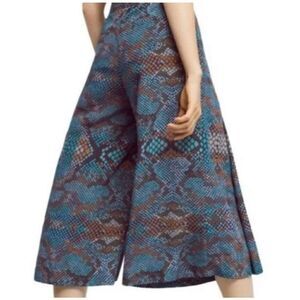 Anthropologie the essential culotte pants size 8 snake print gaucho wide leg